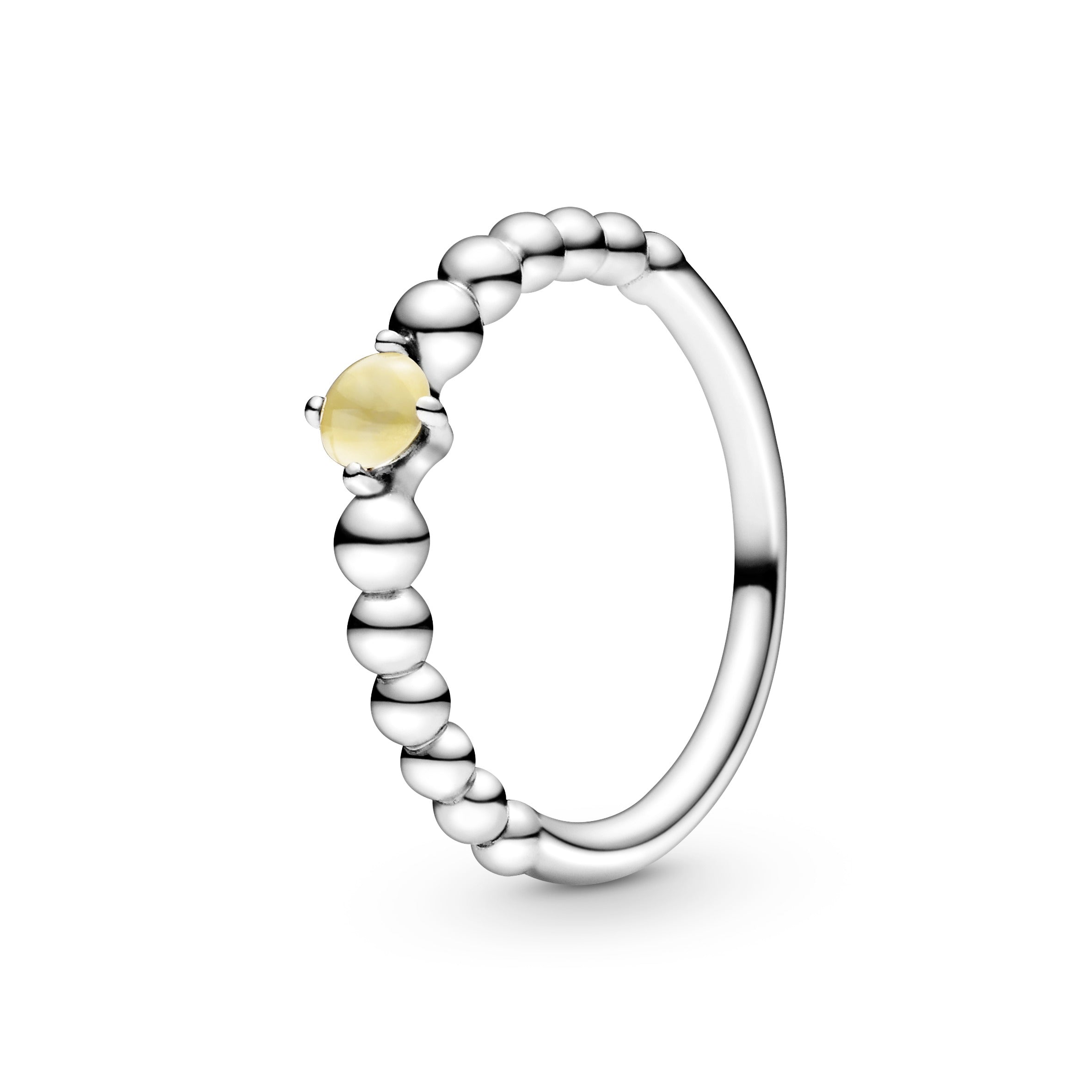 Sterling silver ring with treated honey topaz