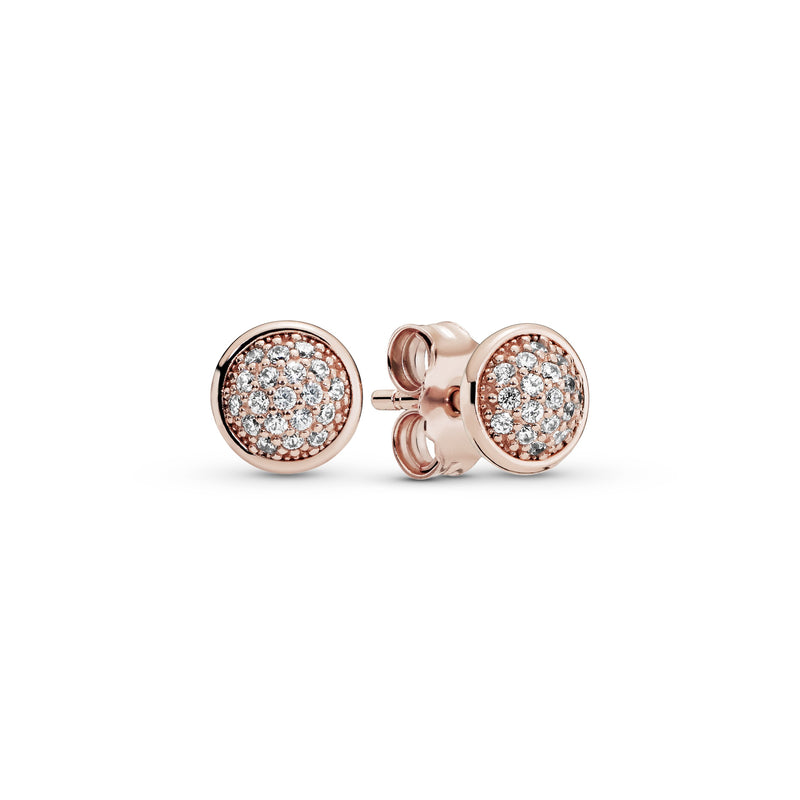 PANDORA Rose stud earrings with clear cubic zirconia, 6 mm