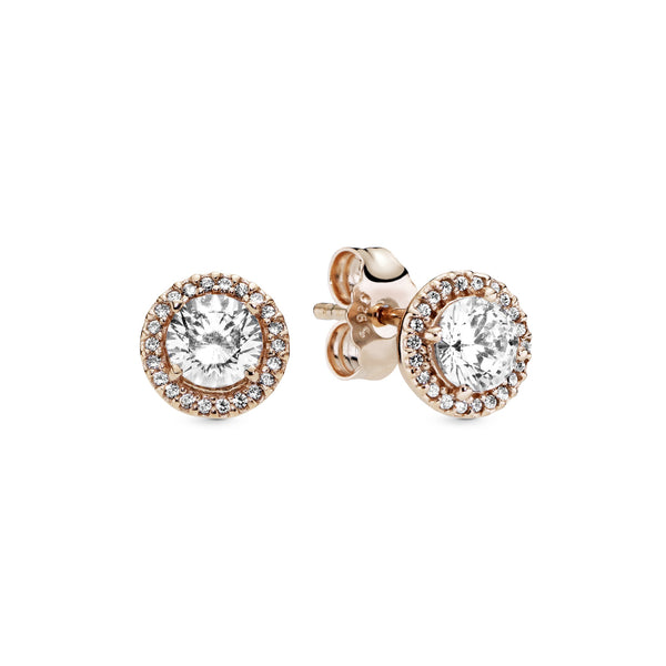 PANDORA Rose stud earrings with clear cubic zirconia