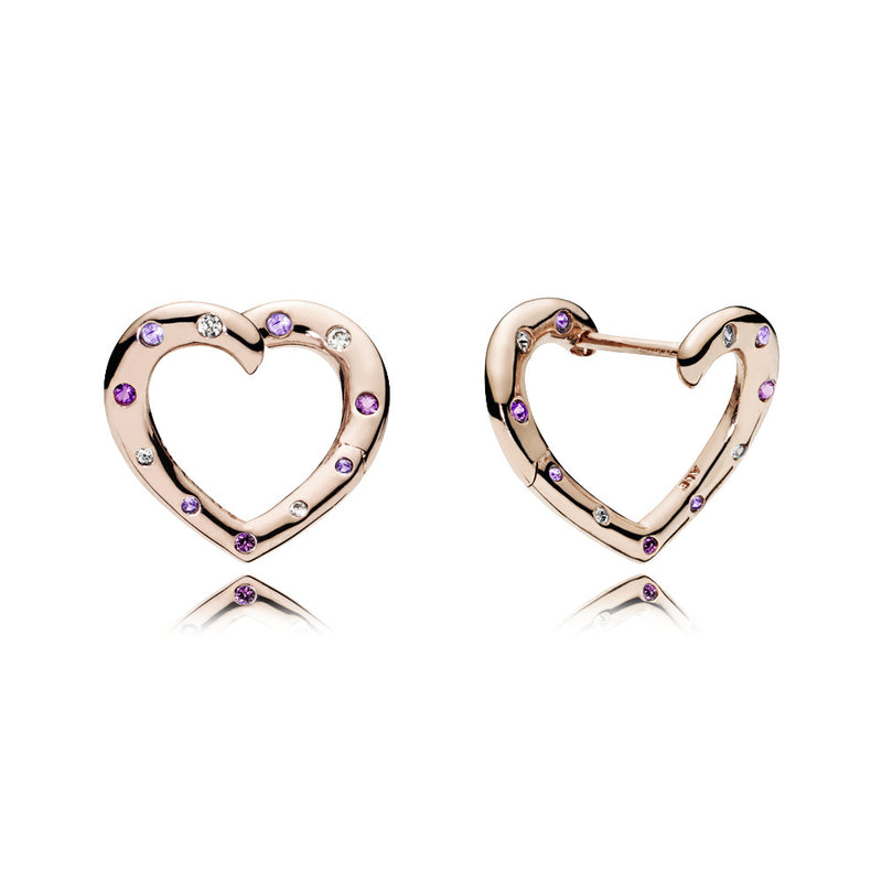 Pandora gold on sale heart earrings