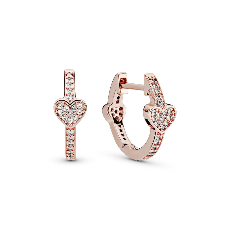Hearts 14k Rose Gold-plated hoop earrings