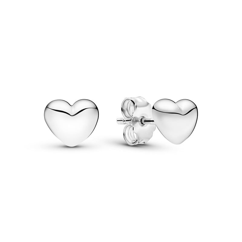 Heart silver stud earring