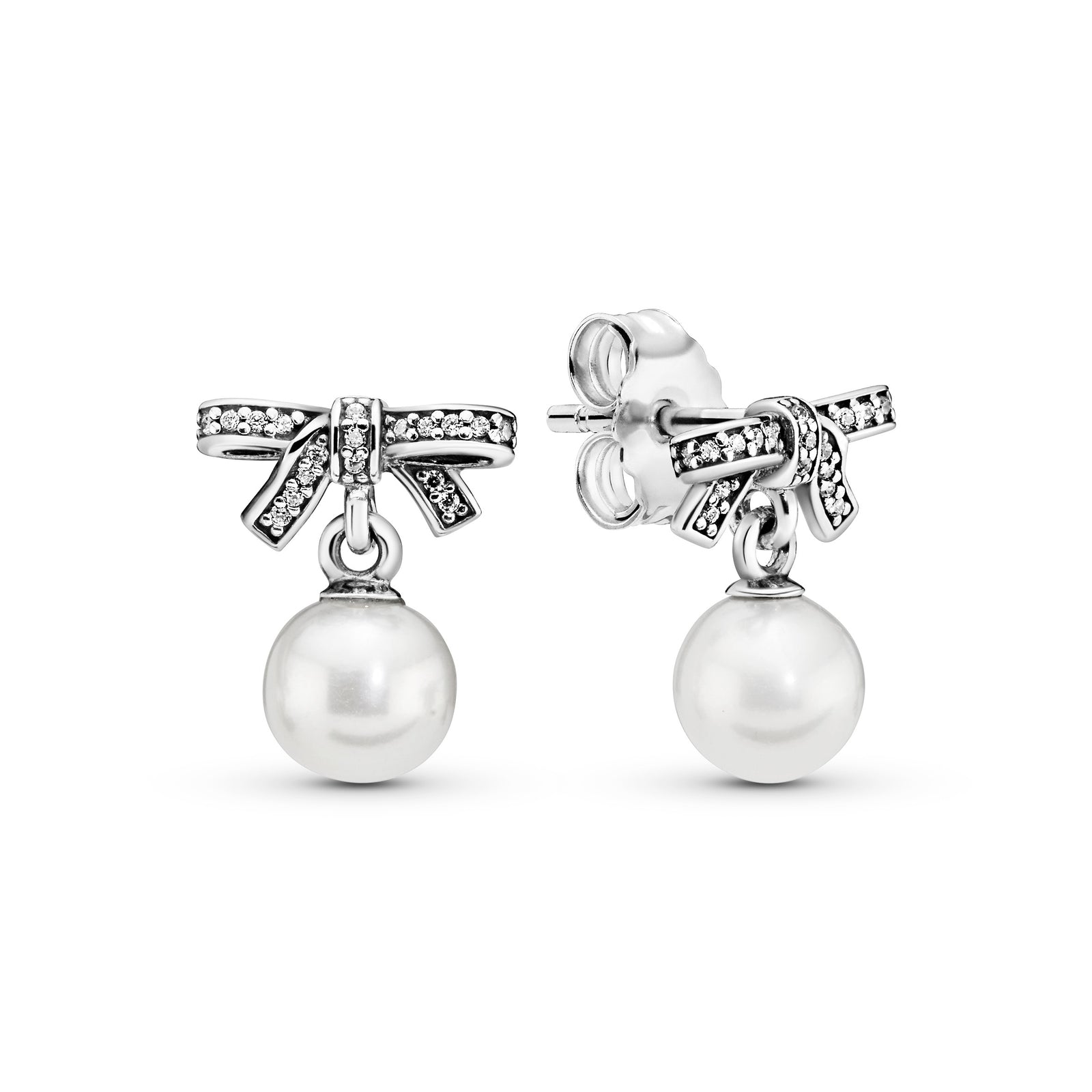 Pandora pearl earrings sale