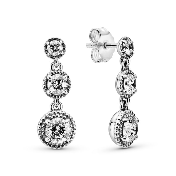 Silver earrings with clear cubic zirconia