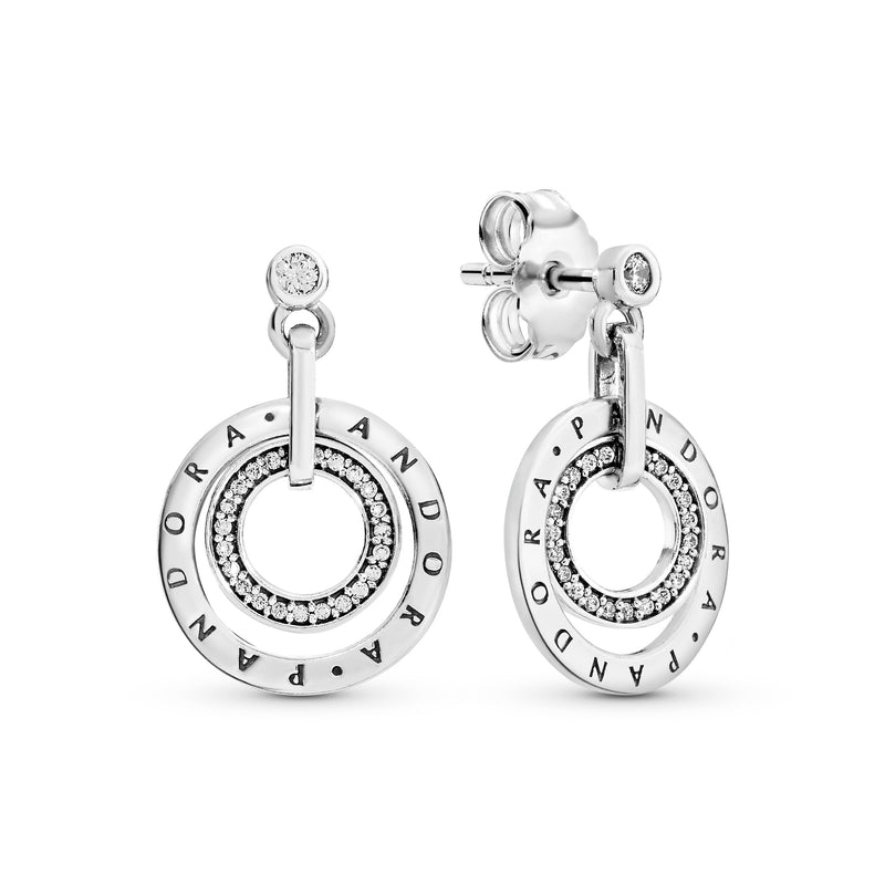 Pandora circle deals earrings silver