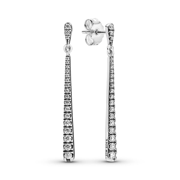 Silver earrings with clear cubic zirconia