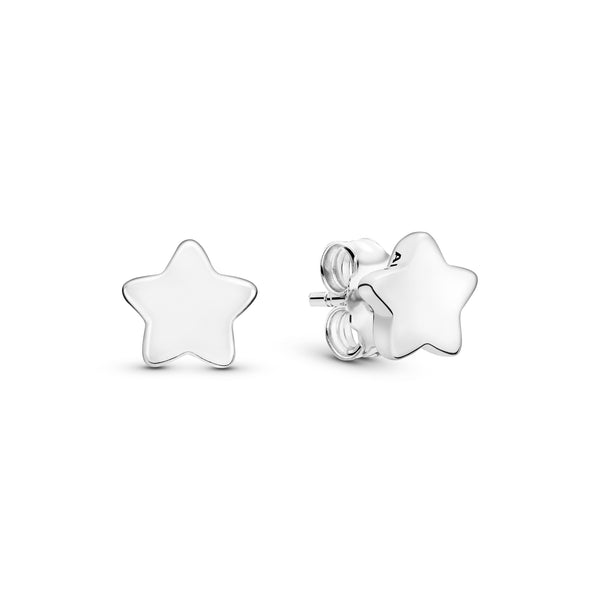 Star silver stud earrings