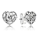 Tree of love silver stud earrings
