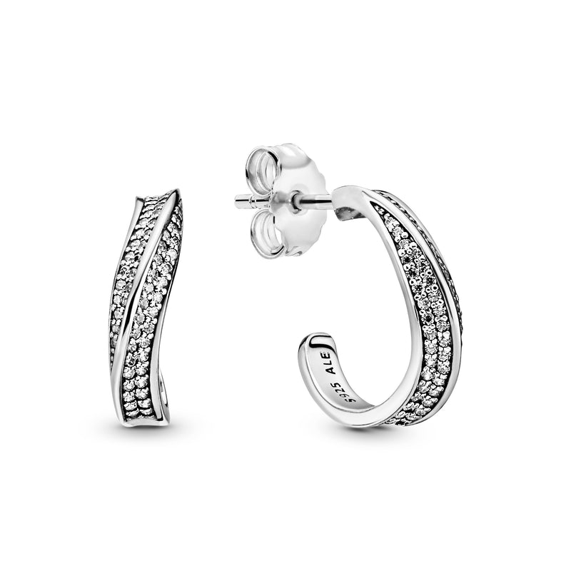 Silver earrings with clear cubic zirconia