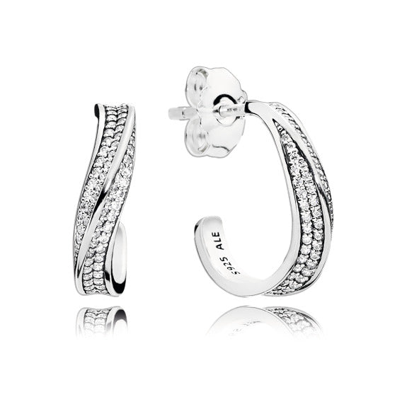 Silver earrings with clear cubic zirconia