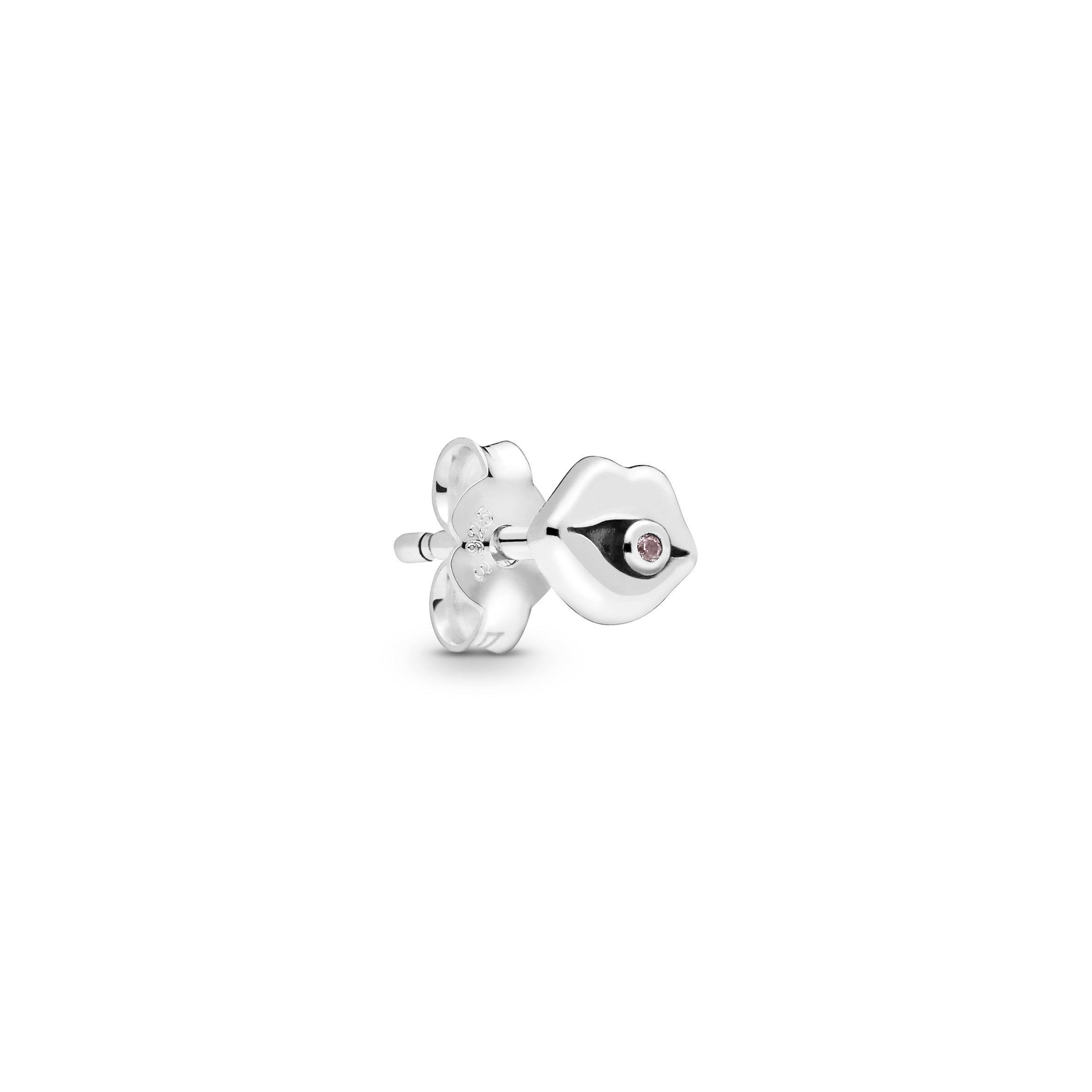 Pandora Me Lips sterling silver stud earring with pink cubic zirconia