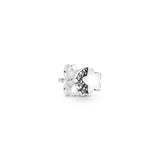 Shooting star sterling silver stud earring with clear cubic zirconia