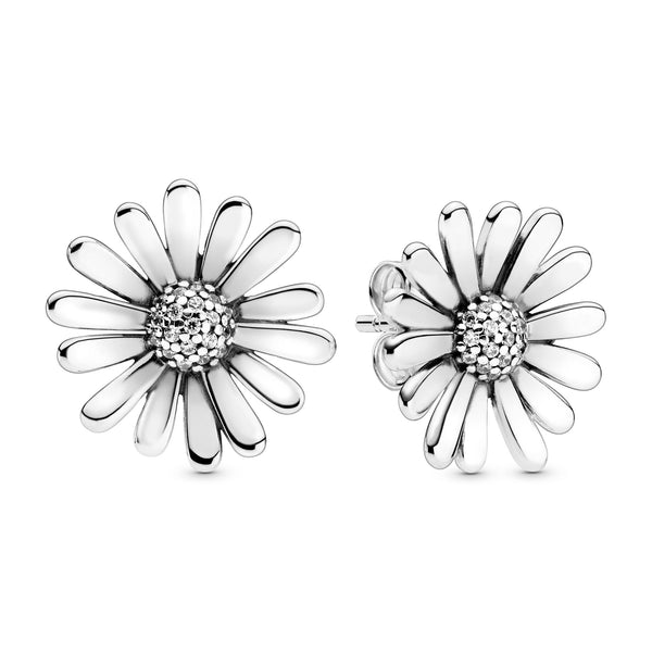 Pavé Daisy Flower Statement Stud Earrings