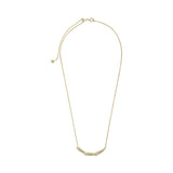 Flower stem 14k Gold Plated  collier with clear cubic zirconia