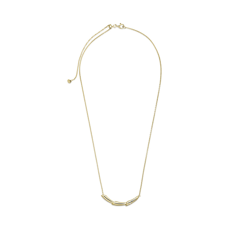 Flower stem 14k Gold Plated  collier with clear cubic zirconia