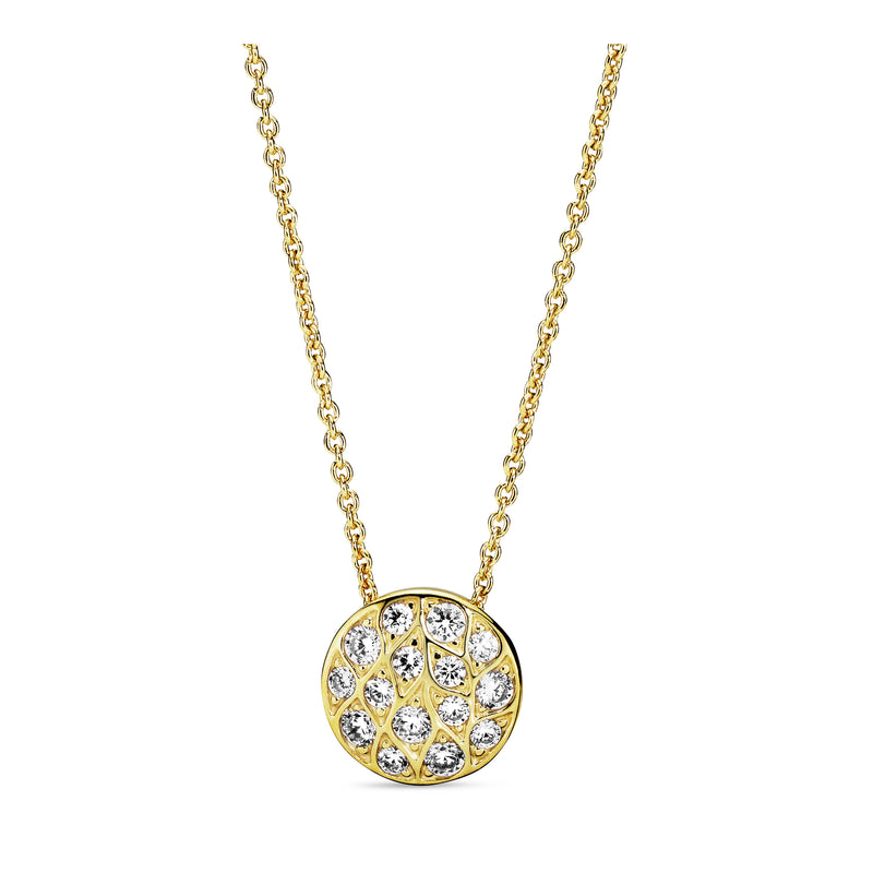 14k Gold Plated  collier  with clear cubic zirconia