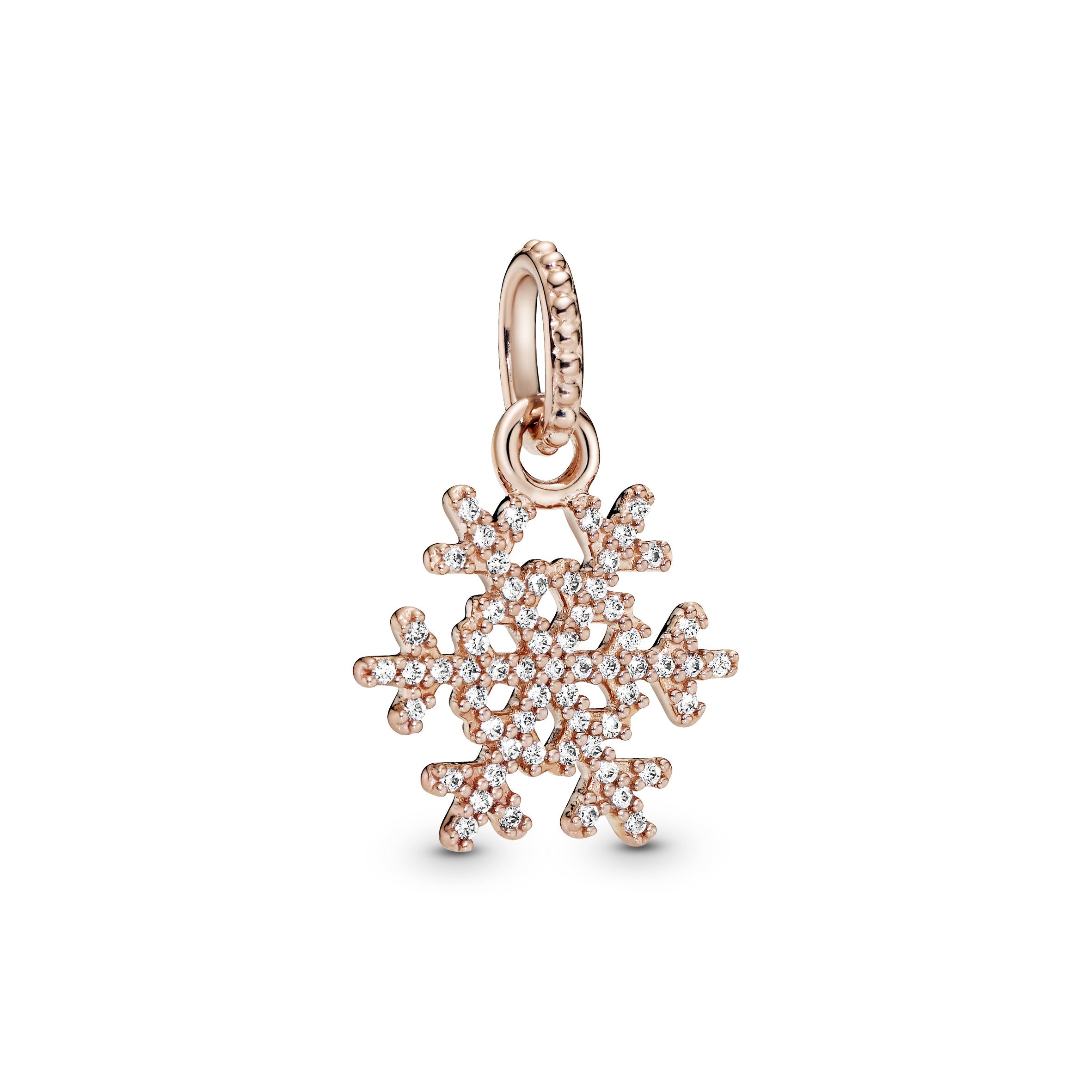 PANDORA Rose snowflake pendant with clear cubic zirconia