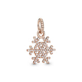 PANDORA Rose snowflake pendant with clear cubic zirconia