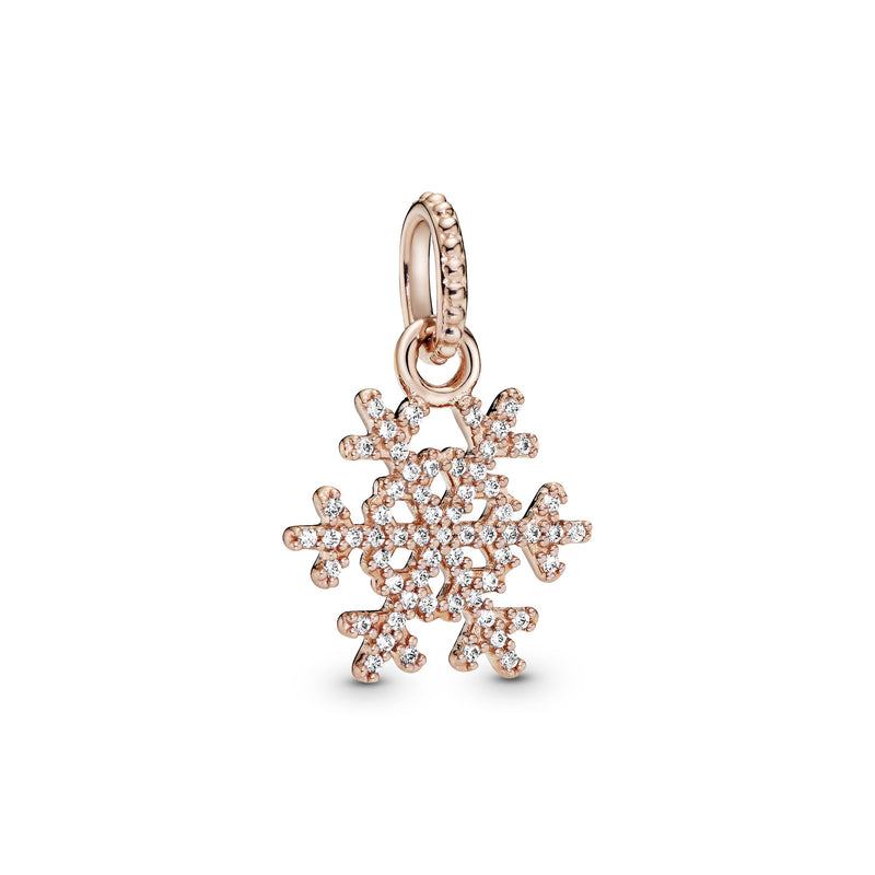 PANDORA Rose snowflake pendant with clear cubic zirconia