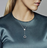 PANDORA logo silver Y-necklace with clear cubic zirconia