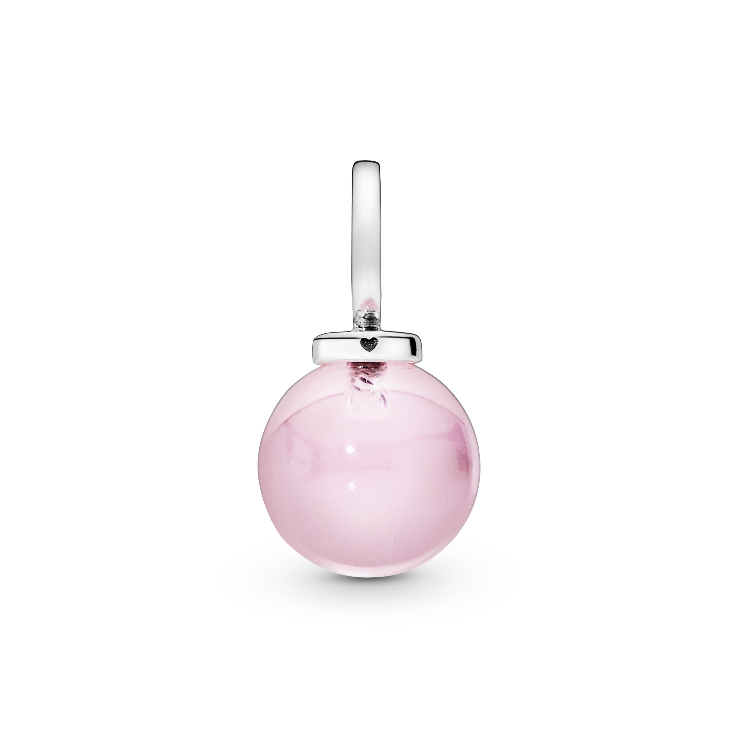 Silver pendant with pink mist crystal