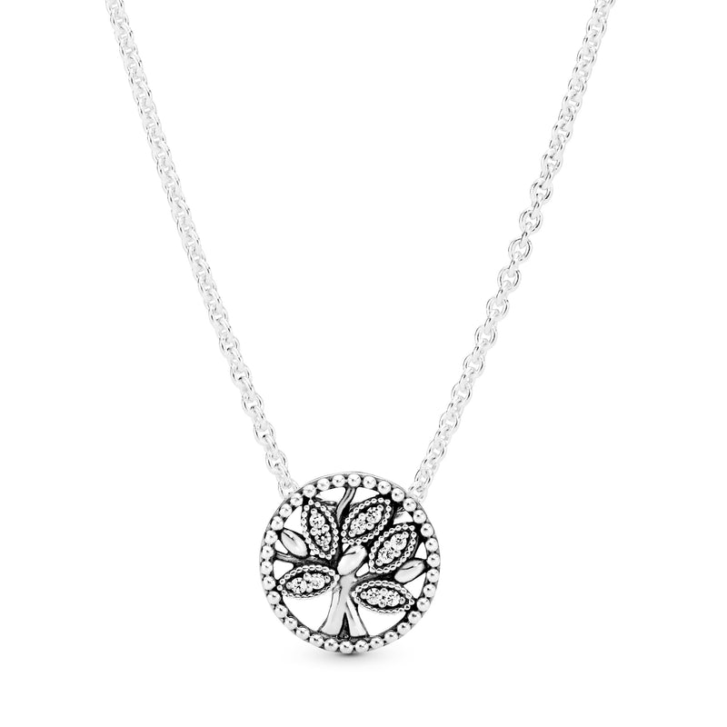 Arrow silver collier with clear cubic zirconia
