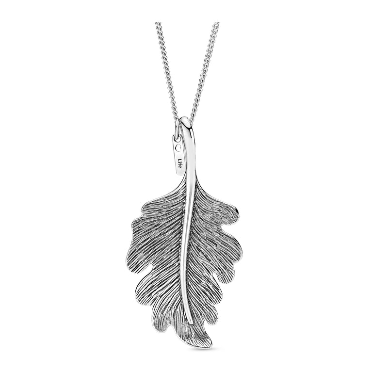 Oak leaf sterling silver pendant and necklace