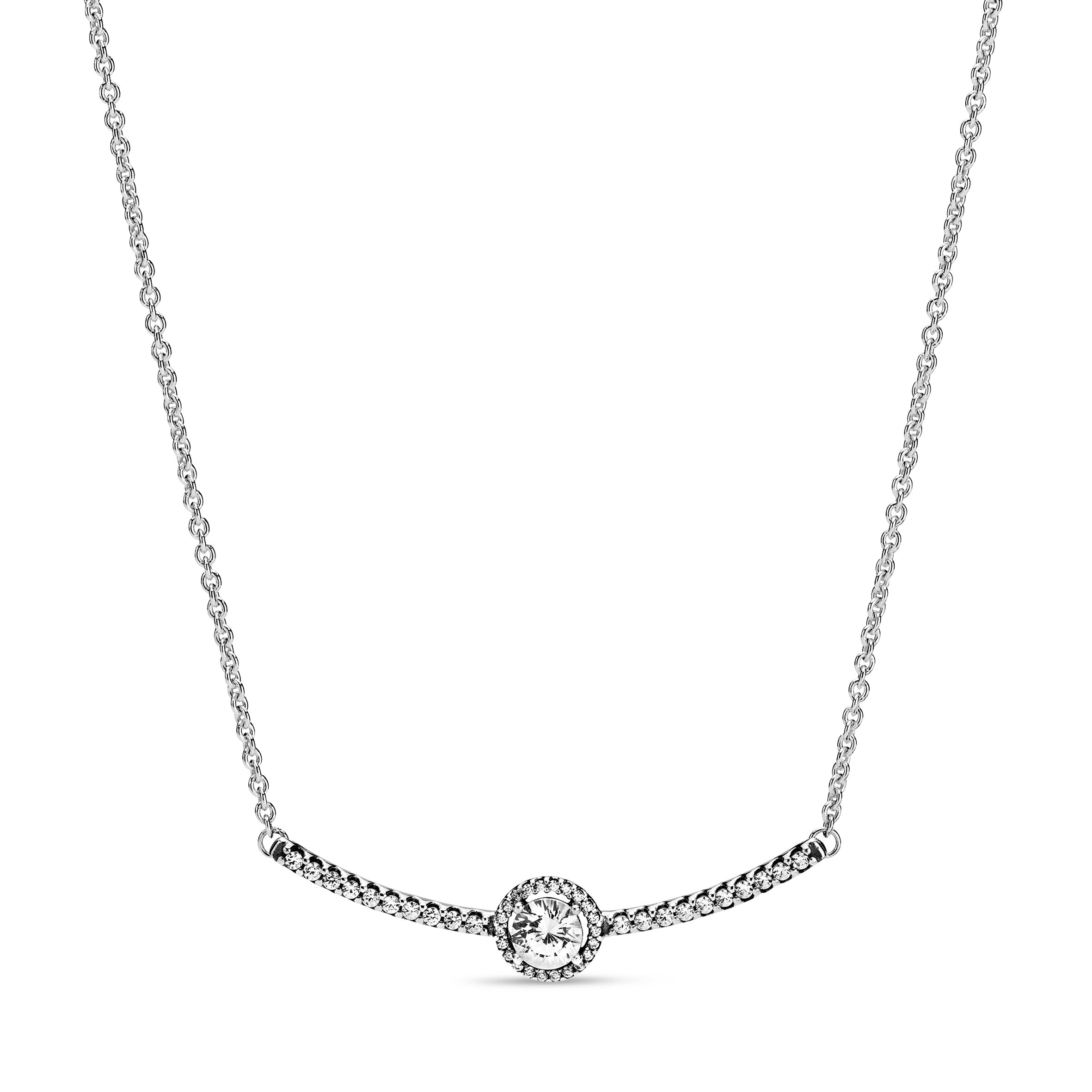 Sterling silver collier with clear cubic zirconia