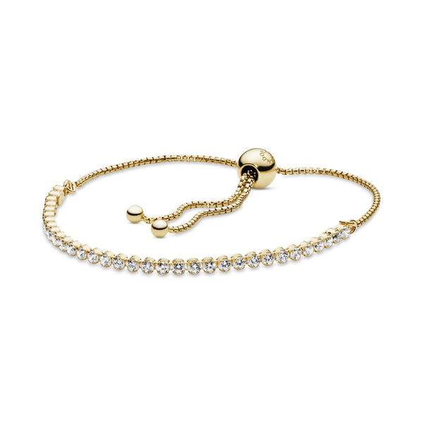 14k Gold Plated  bracelet with clear cubic zirconia