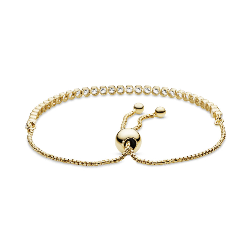 14k Gold Plated  bracelet with clear cubic zirconia
