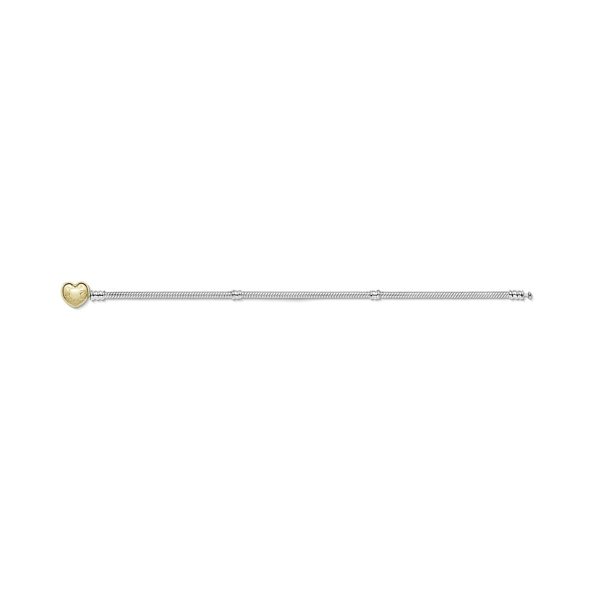 Silver bracelet with heart-shaped 14k Gold Plated  clasp