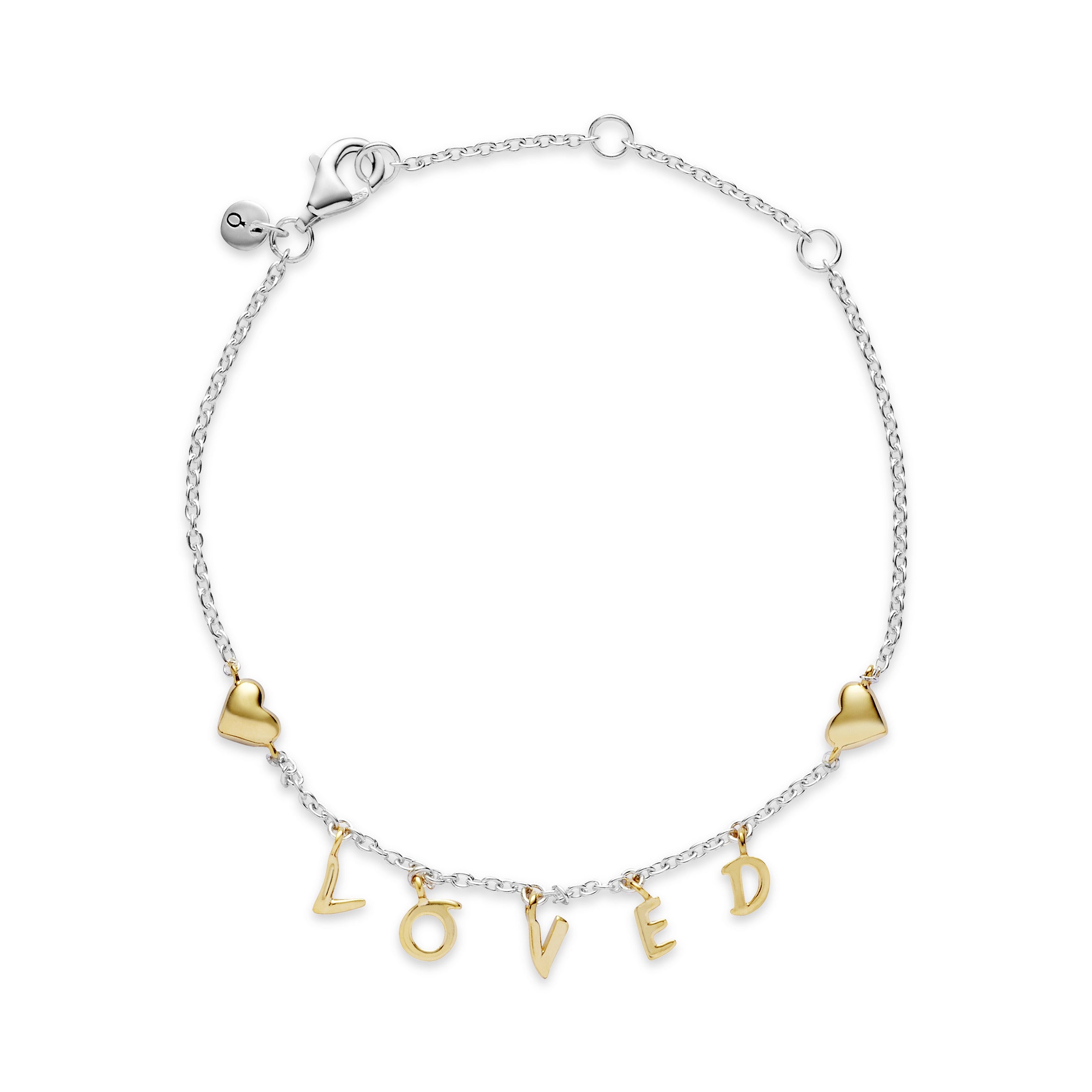 Loved 14k Gold Plated  and silver bracelet