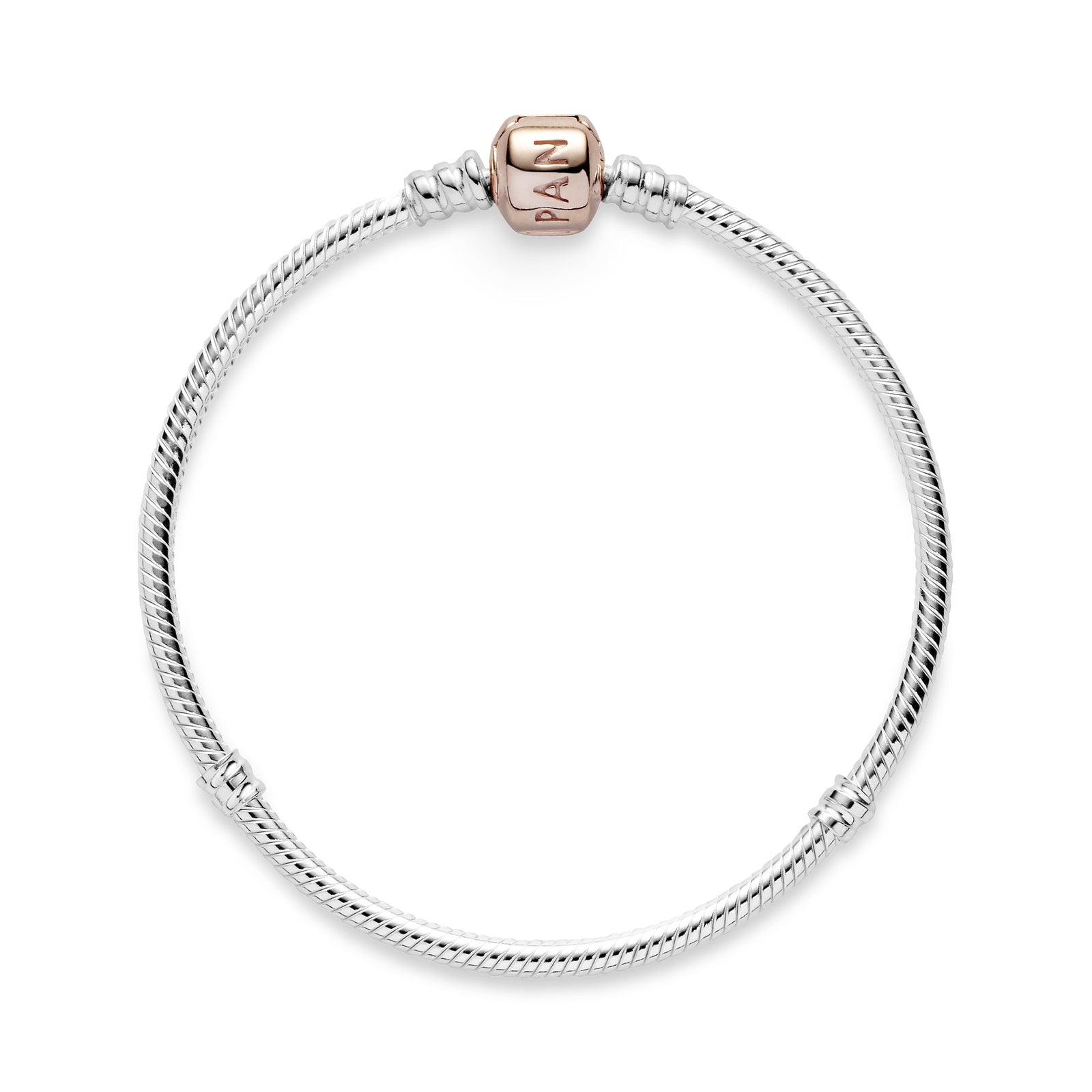 Silver bracelet with 14k Rose Gold plated clasp Pandora Jordan