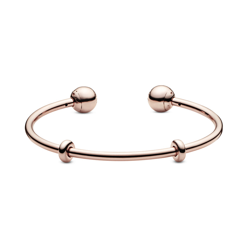 PANDORA Rose open bangle with silicone stoppers and interchangeable end caps
