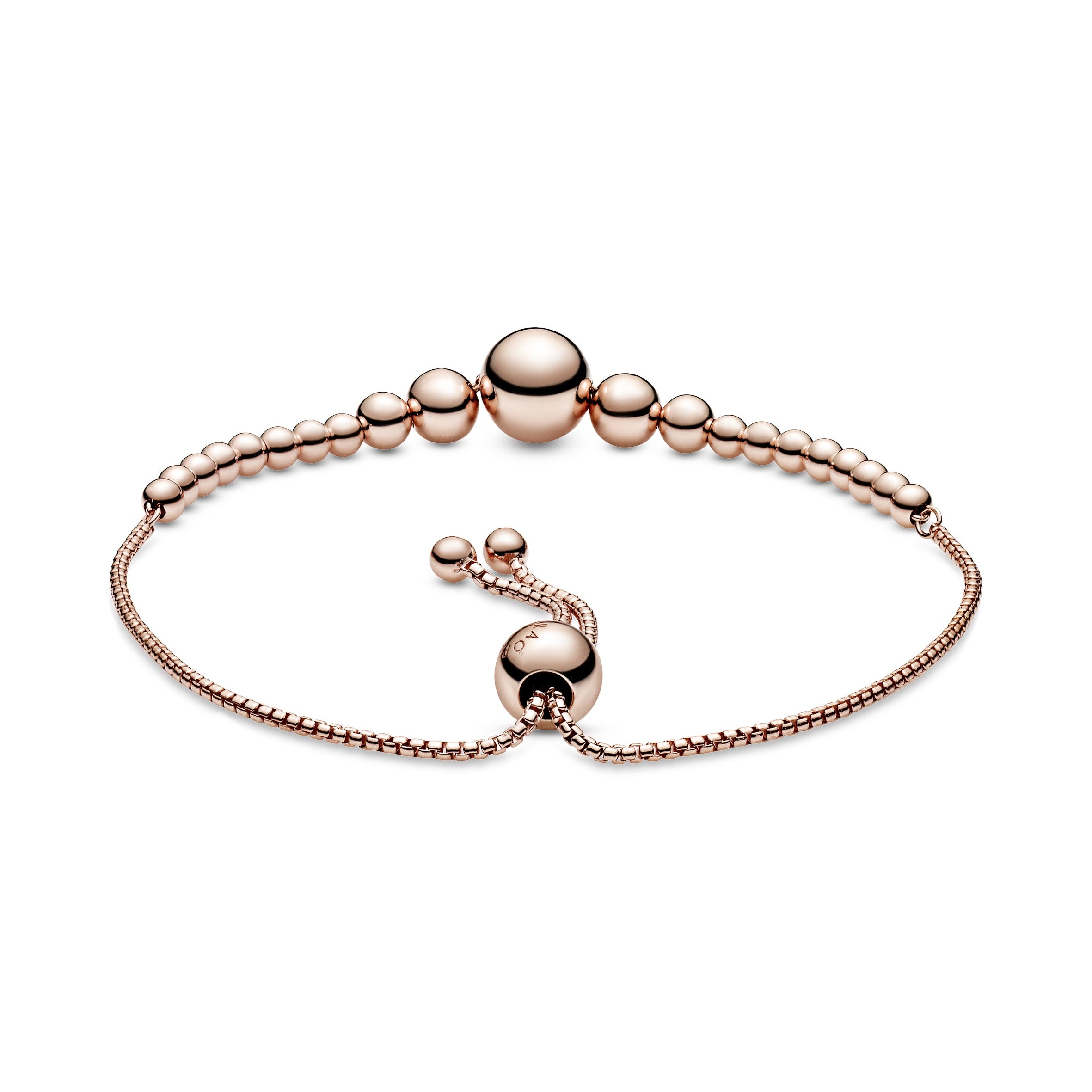 Beaded 14k Rose Gold-plated slider bracelet