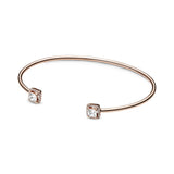Pandora Rose open bangle with clear cubic zirconia