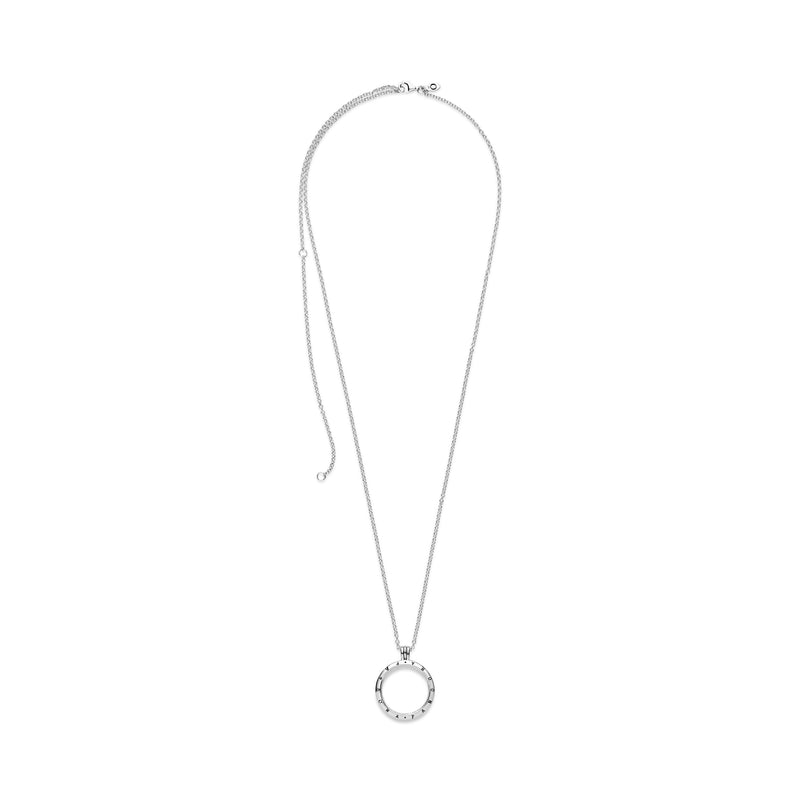 Large PANDORA floating locket silver pendant and necklace