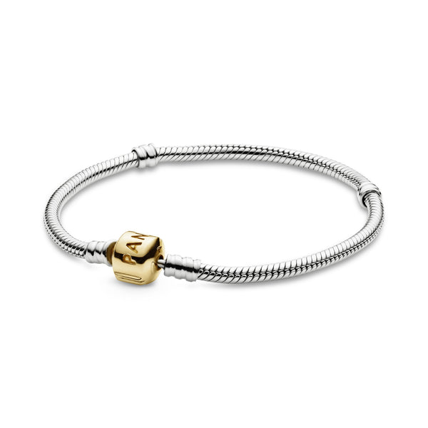 Silver bracelet, 14k lock