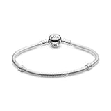 Silver bracelet with clear cubic zirconia