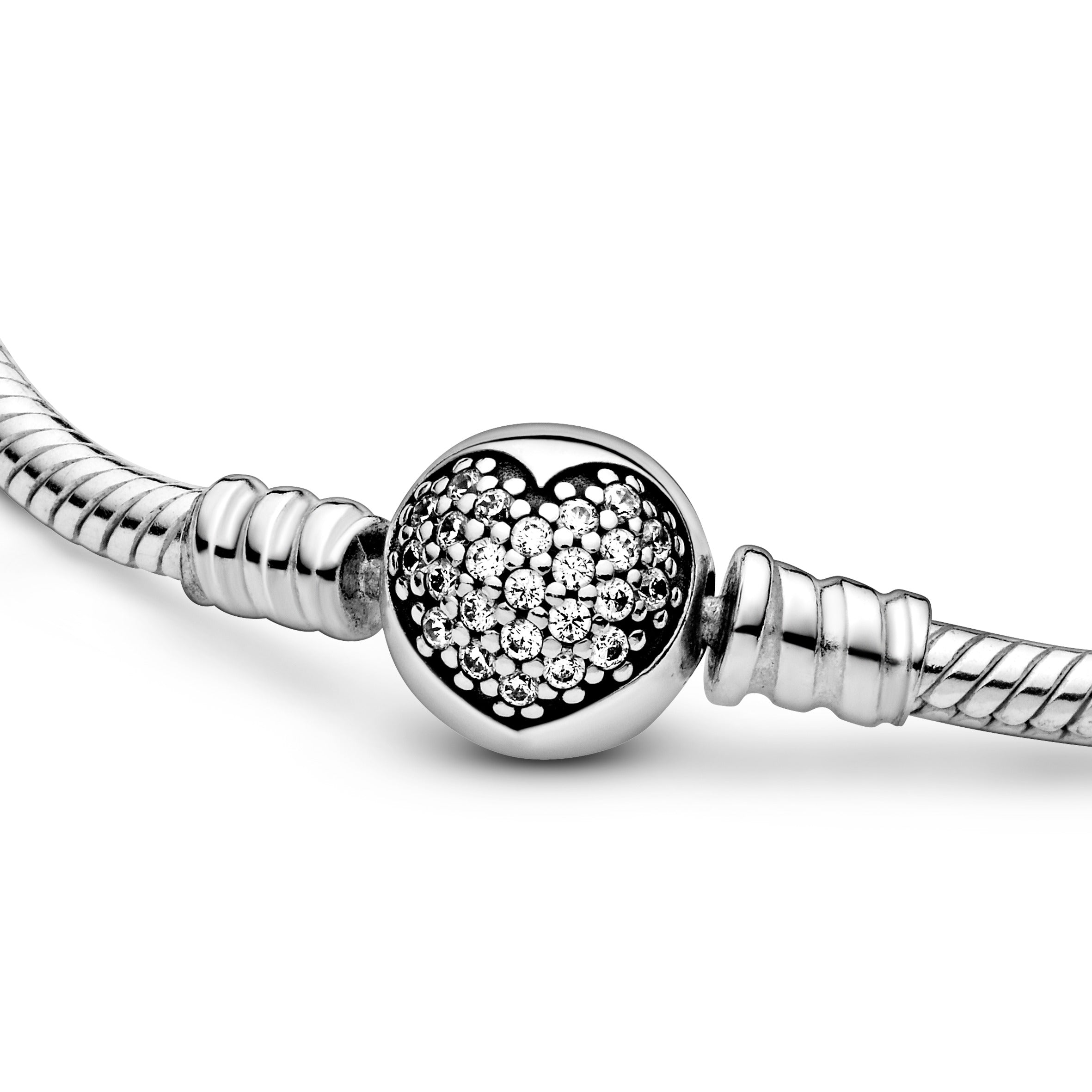 Silver bracelet with clear cubic zirconia