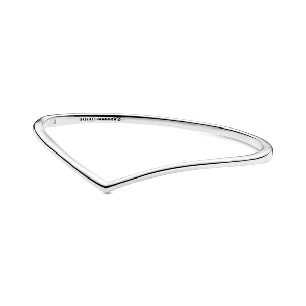 Wishbone silver bangle