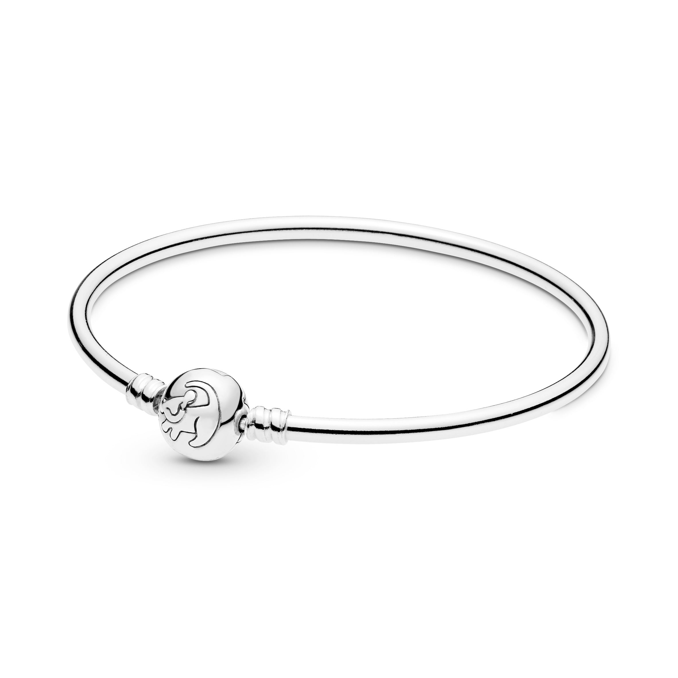 Disney Simba silver bangle with golden coloured cubic zirconia