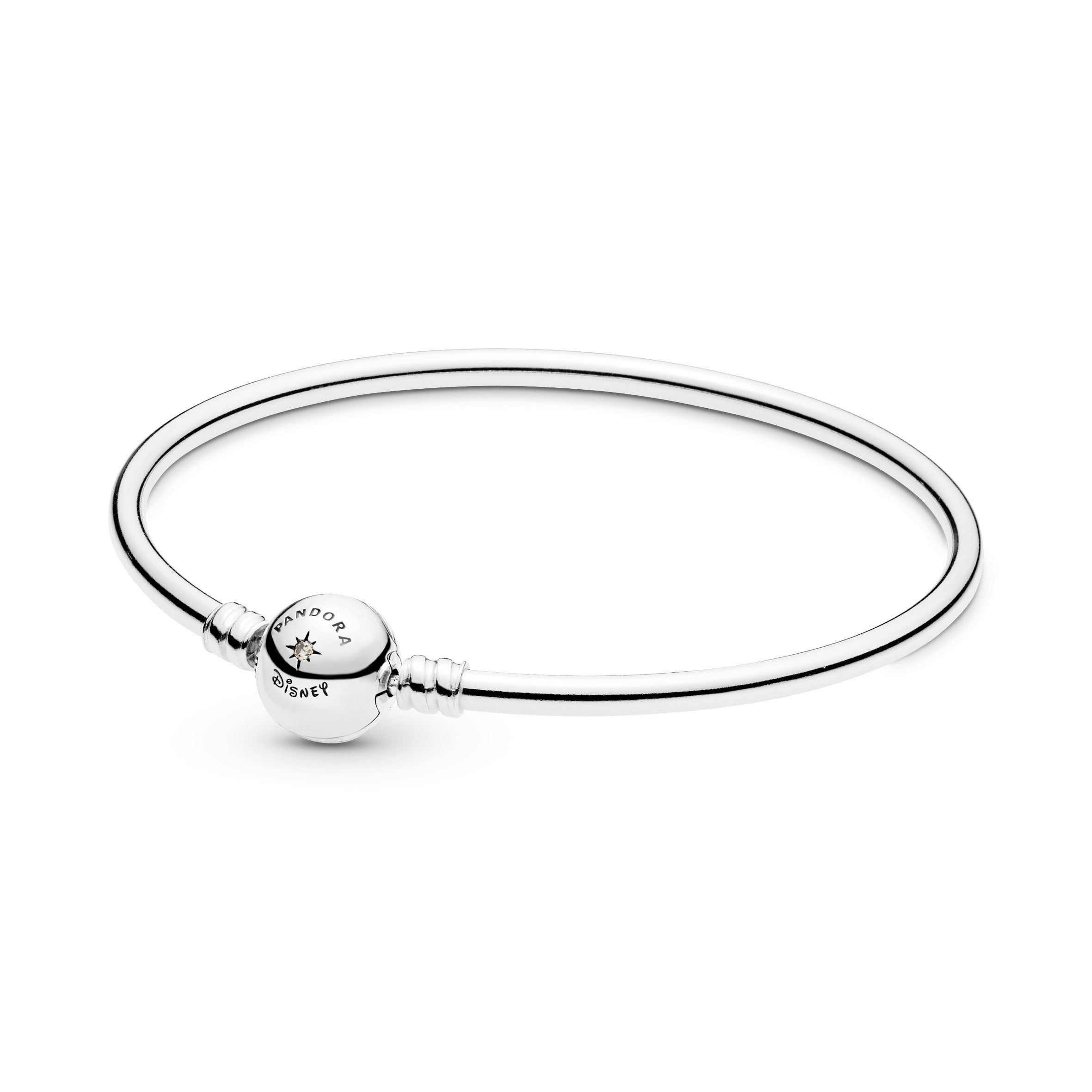 Disney Simba silver bangle with golden coloured cubic zirconia