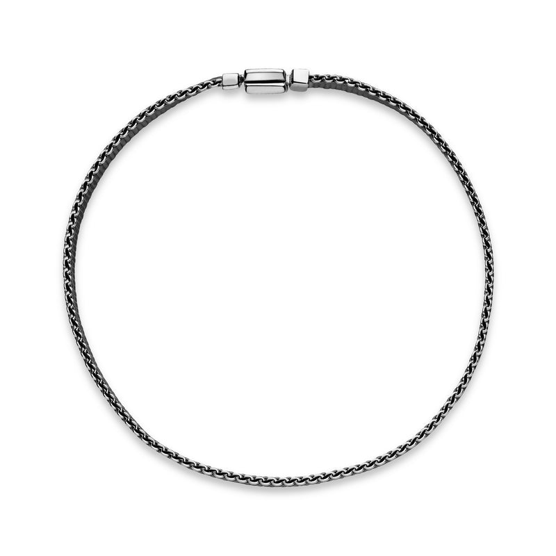 Oxidised sterling silver mesh bracelet