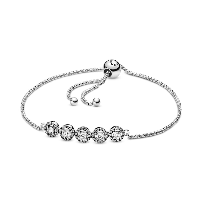 Sterling silver bracelet with clear cubic zirconia