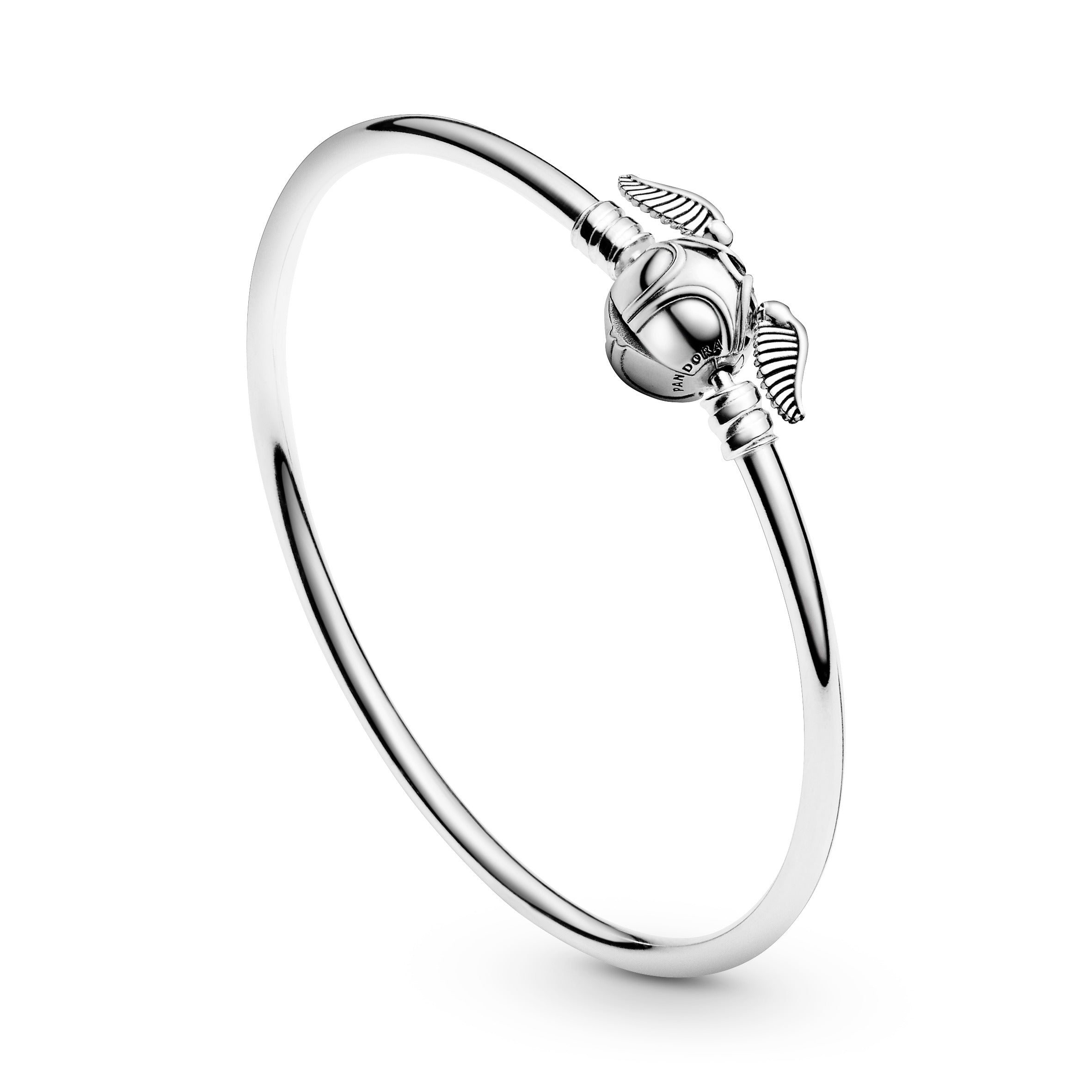 Harry Potter sterling silver bangle with Golden Snitch clasp