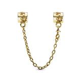 Floral gold safety chain