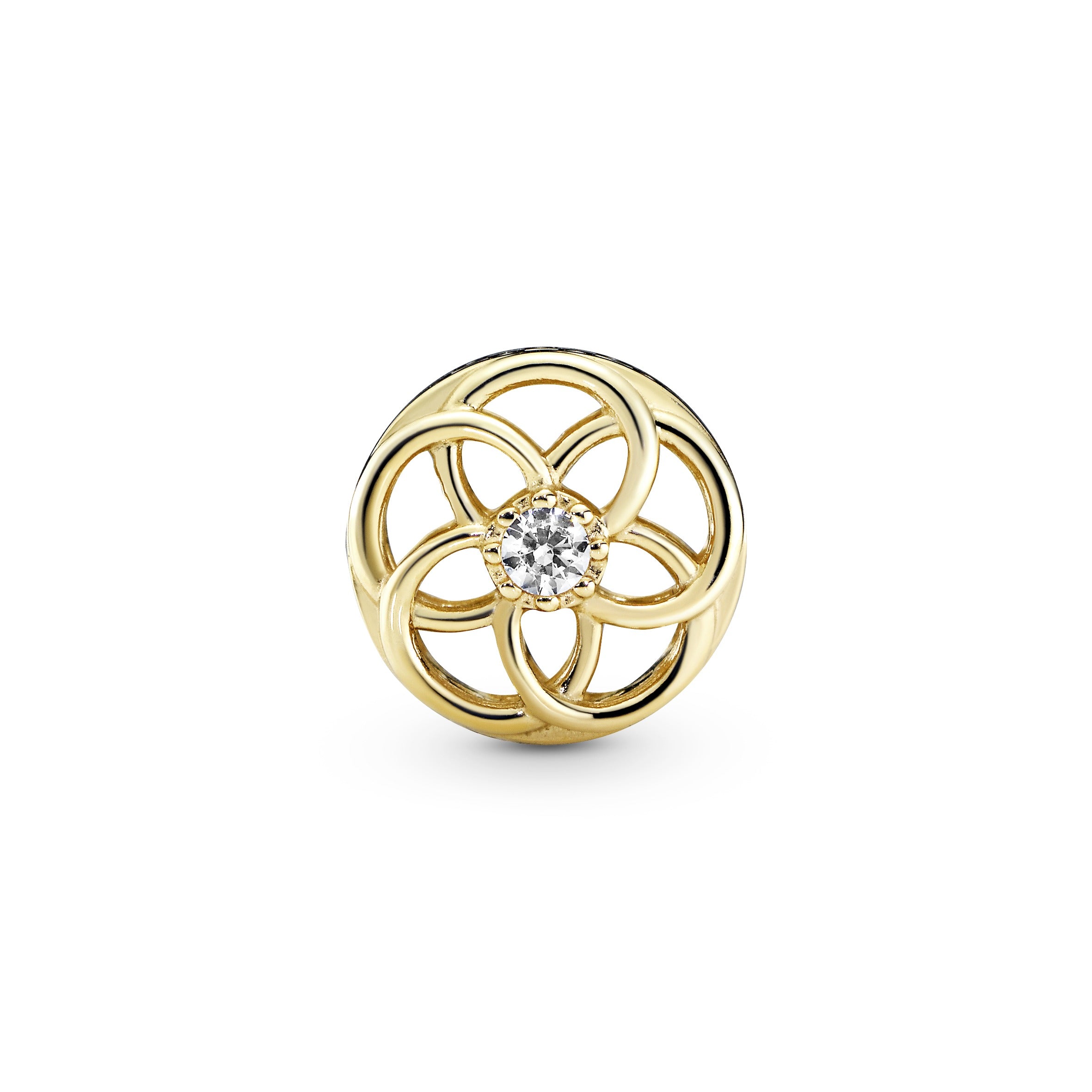 Charm in 14k with clear cubic zirconia