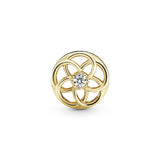 Charm in 14k with clear cubic zirconia