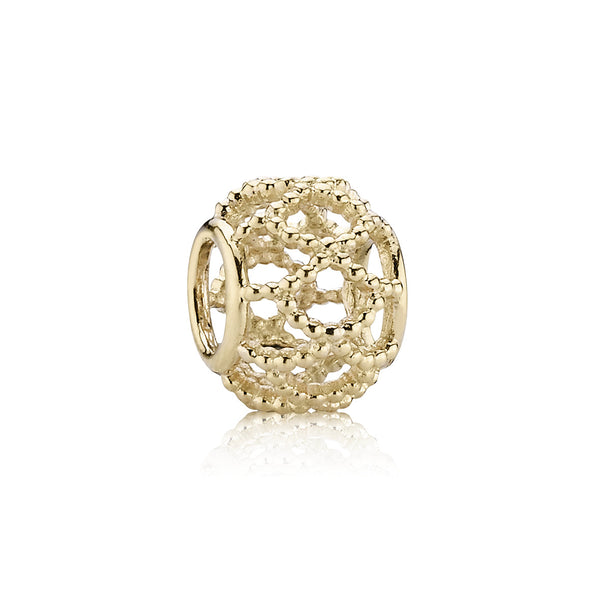 Abstract openwork gold charm